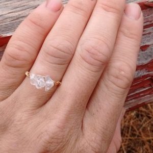 Shop Quartz Crystal Rings! Clear Quartz Crystal Ring- Made To Order | Natural genuine Quartz rings, simple unique handcrafted gemstone rings. #rings #jewelry #shopping #gift #handmade #fashion #style #affiliate #ad