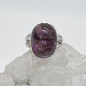 Shop Quartz Crystal Rings! Lodolite Garden Quartz Ring, Size 7 1/2 | Natural genuine Quartz rings, simple unique handcrafted gemstone rings. #rings #jewelry #shopping #gift #handmade #fashion #style #affiliate #ad