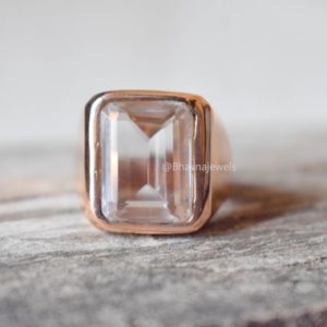 Shop Quartz Crystal Rings! Natural Crystal Quartz Ring, Man Ring, Women Ring, 925 Solid Sterling Silver Ring, 22k Gold Fill, Birthstone Ring, Ring Gift, Gemstone Ring | Natural genuine Quartz rings, simple unique handcrafted gemstone rings. #rings #jewelry #shopping #gift #handmade #fashion #style #affiliate #ad