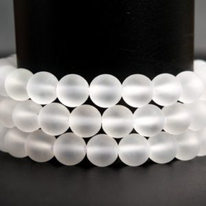 Shop Quartz Crystal Round Beads! Natural Matte White Crystal Quartz Gemstone Grade Aaa Round 4mm 6mm 8mm 10mm Loose Beads | Natural genuine round Quartz beads for beading and jewelry making.  #jewelry #beads #beadedjewelry #diyjewelry #jewelrymaking #beadstore #beading #affiliate #ad