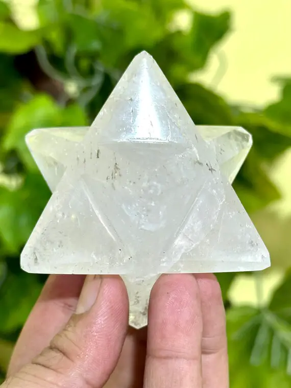 Very Beautiful 68mm Clear Quartz Crystal Stone Meditation Metaphysical Healing Power Aura Reiki Merkaba Star