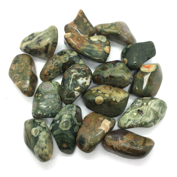 Rainforest Rhyolite Green Tumbled Stone