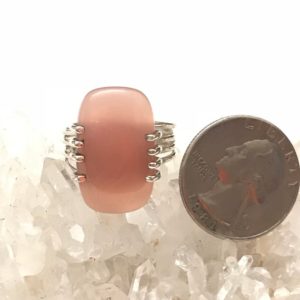 Shop Rose Quartz Rings! Rose Quartz Ring Size 10 1/2 | Natural genuine Rose Quartz rings, simple unique handcrafted gemstone rings. #rings #jewelry #shopping #gift #handmade #fashion #style #affiliate #ad