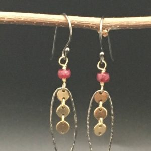 Ruby Dangle Earrings | Natural genuine Array earrings. Buy crystal jewelry, handmade handcrafted artisan jewelry for women.  Unique handmade gift ideas. #jewelry #beadedearrings #beadedjewelry #gift #shopping #handmadejewelry #fashion #style #product #earrings #affiliate #ad