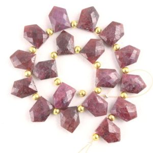 Shop Ruby Necklaces! 1 Strand Natural Ruby,Ruby Necklace,Faceted Ruby,Pentagon Shape,10×14 MM,Natural Ruby Stone ,18 Piece,Genuine Ruby Gemstone,Wholesale Price | Natural genuine Ruby necklaces. Buy crystal jewelry, handmade handcrafted artisan jewelry for women.  Unique handmade gift ideas. #jewelry #beadednecklaces #beadedjewelry #gift #shopping #handmadejewelry #fashion #style #product #necklaces #affiliate #ad