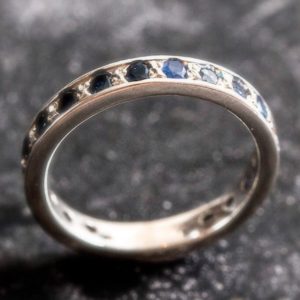Shop Sapphire Rings! Sapphire Band, Natural Sapphire, Sapphire Eternity Ring, September Birthstone, Vintage Band, Sapphire Ring, September Band, Sapphire, Silver | Natural genuine Sapphire rings, simple unique handcrafted gemstone rings. #rings #jewelry #shopping #gift #handmade #fashion #style #affiliate #ad