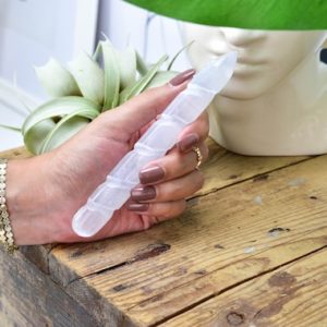 Shop Gemstone Points & Wands! Selenite Massage Wand for Healing & Relaxation – Natural Selenite Crystal Therapy Tool | Natural genuine stones & crystals in various shapes & sizes. Buy raw cut, tumbled, or polished gemstones for making jewelry or crystal healing energy vibration raising reiki stones. #crystals #gemstones #crystalhealing #crystalsandgemstones #energyhealing #affiliate #ad