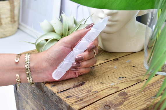 Selenite Massage Wand For Healing & Relaxation - Natural Selenite Crystal Therapy Tool