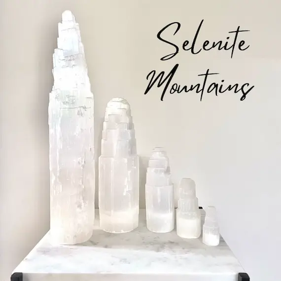 Selenite Mountain For Clarity 2” Or 4" Tower