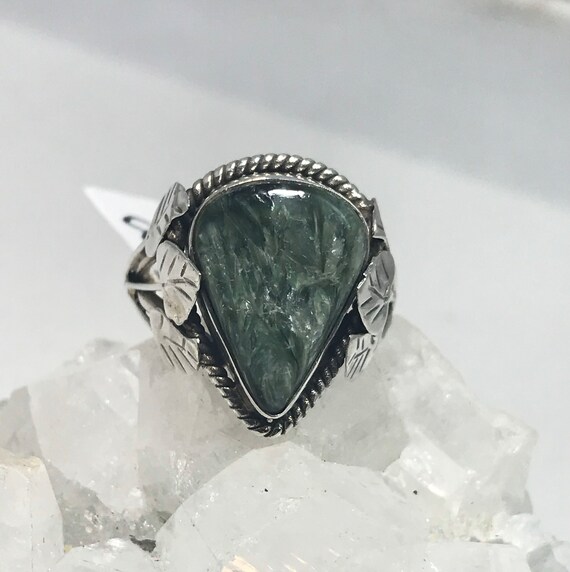 Seraphinite Ring, Size 8 1/2