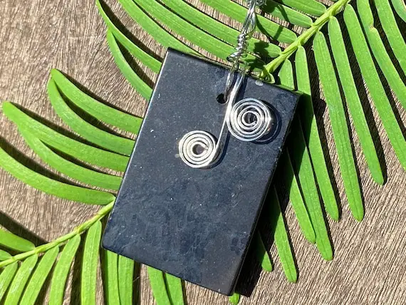 Shungite, Stainless Steel, Emf Protection, Healing Stone Necklace With Positive Healing Energy!