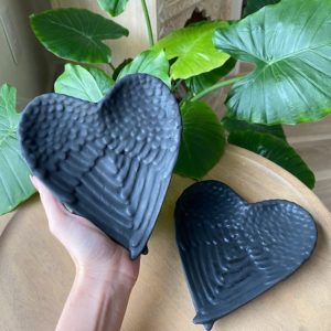 Shungite heart plate, shungite dish, shungite bowl | Natural genuine stones & crystals in various shapes & sizes. Buy raw cut, tumbled, or polished gemstones for making jewelry or crystal healing energy vibration raising reiki stones. #crystals #gemstones #crystalhealing #crystalsandgemstones #energyhealing #affiliate #ad