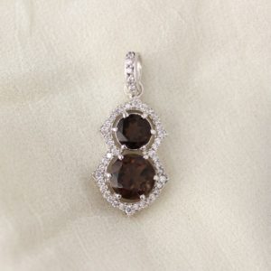 Natural Smoky Quartz Pendant -Smoky Cluster Pendant-925 Silver-Brown Quartz Pendant-Healing Gemstone Pendant-Gift for her,handmade pendant | Natural genuine Gemstone jewelry. Buy crystal jewelry, handmade handcrafted artisan jewelry for women.  Unique handmade gift ideas. #jewelry #beadedjewelry #beadedjewelry #gift #shopping #handmadejewelry #fashion #style #product #jewelry #affiliate #ad