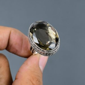 Shop Smoky Quartz Rings! Faceted Smokey Quartz Ring 925 Sterling Silver Rings Vintage Ring Smokey Quartz Jewelry Handmade Ring Gemstone Rings Available In Ring Size | Natural genuine Smoky Quartz rings, simple unique handcrafted gemstone rings. #rings #jewelry #shopping #gift #handmade #fashion #style #affiliate #ad