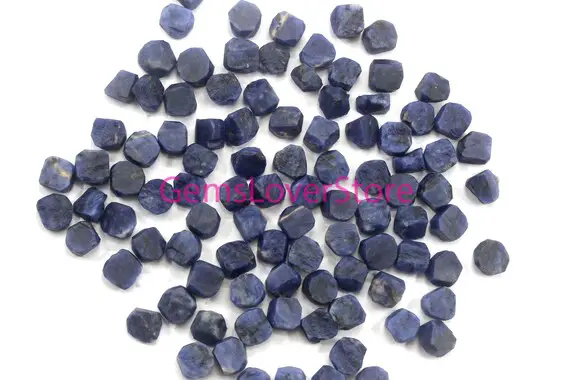 25 Pieces Loose Raw 10-12 Mm Raw High Quality Natural Blue Sodalite Untreated Gemstone Rough Crystal Rough Making Jewelry Rough Sodalite