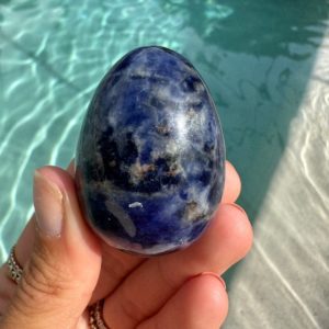Shop Sodalite Shapes! Dark blue Sodalite Egg, truth, clarity, intuition, sodalite gallet | Natural genuine stones & crystals in various shapes & sizes. Buy raw cut, tumbled, or polished gemstones for making jewelry or crystal healing energy vibration raising reiki stones. #crystals #gemstones #crystalhealing #crystalsandgemstones #energyhealing #affiliate #ad