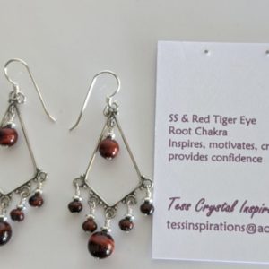 Shop Tiger Eye Earrings! Sterling Silver and Red Tiger Eye Earrings | Natural genuine Tiger Eye earrings. Buy crystal jewelry, handmade handcrafted artisan jewelry for women.  Unique handmade gift ideas. #jewelry #beadedearrings #beadedjewelry #gift #shopping #handmadejewelry #fashion #style #product #earrings #affiliate #ad
