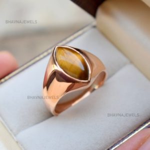 Shop Tiger Eye Rings! Tiger eye ring, 22K Gold Filled Ring, 925 Sterling Silver, unisex ring, man ring, Tiger eye gemstone, Gemstone silver ring, Women Ring Gift | Natural genuine Tiger Eye rings, simple unique handcrafted gemstone rings. #rings #jewelry #shopping #gift #handmade #fashion #style #affiliate #ad