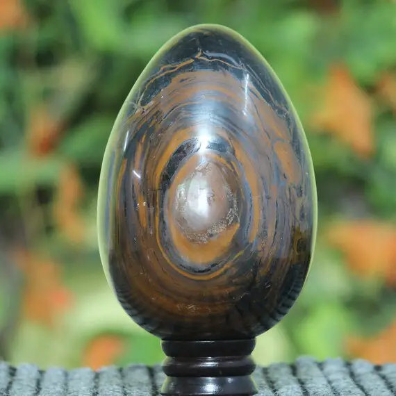 Beautiful 190mm Large Iron Tiger Eye Egg Stone Cat Eye Crystals Healing Metaphysical Decorative Eggs