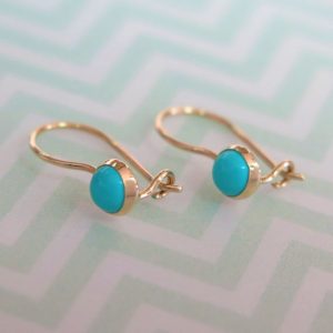 Shop Turquoise Earrings! 14K Gold Turquoise Earrings, 4 Mm Turquoise Round Gemstone Earrings, Turquoise Jewelry, December Birthstone, Dainty Earrings | Natural genuine Turquoise earrings. Buy crystal jewelry, handmade handcrafted artisan jewelry for women.  Unique handmade gift ideas. #jewelry #beadedearrings #beadedjewelry #gift #shopping #handmadejewelry #fashion #style #product #earrings #affiliate #ad