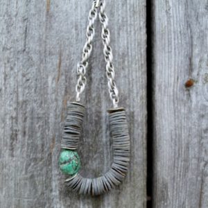 Huge Turquoise Necklace Asymmetrical Statement Teal Shell Geometric Chunky Natural Gray Blue Minimalist Summer Fashion Jewelry Silver | Natural genuine Gemstone necklaces. Buy crystal jewelry, handmade handcrafted artisan jewelry for women.  Unique handmade gift ideas. #jewelry #beadednecklaces #beadedjewelry #gift #shopping #handmadejewelry #fashion #style #product #necklaces #affiliate #ad