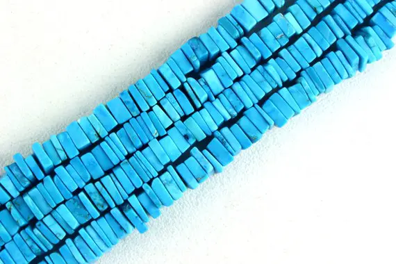 Good Quality 16" Long Strand Turquoise Heishi Beads,smooth Square Beads,blue Turquoise Beads, 5-6 Mm Size Gemstone Beads, Wholesale Price