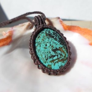 Shop Turquoise Pendants! Genuine Turquoise Necklace, Asymmetric Tibetan Turquoise Macrame Pendant, Healing Crystal Necklace, Macrame Necklace with Stone | Natural genuine Turquoise pendants. Buy crystal jewelry, handmade handcrafted artisan jewelry for women.  Unique handmade gift ideas. #jewelry #beadedpendants #beadedjewelry #gift #shopping #handmadejewelry #fashion #style #product #pendants #affiliate #ad