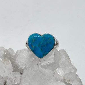 Shop Turquoise Rings! Blue Turquoise Heart Ring, Size 9 | Natural genuine Turquoise rings, simple unique handcrafted gemstone rings. #rings #jewelry #shopping #gift #handmade #fashion #style #affiliate #ad