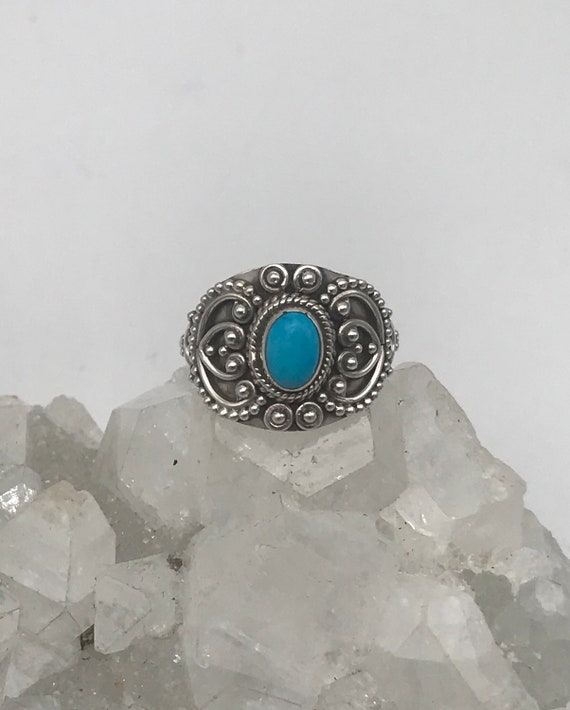 Blue Turquoise Ring, Size 8
