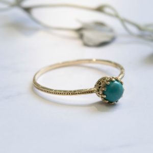 Turquoise Ring Gold, Dainty Ring, Gemstones Ring, 14K Gold Ring, Gold Jewelry, Minimalist Ring, Promise Ring For Her,Simple Ring,Skinny Ring | Natural genuine Gemstone rings, simple unique handcrafted gemstone rings. #rings #jewelry #shopping #gift #handmade #fashion #style #affiliate #ad