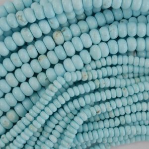 Shop Turquoise Rondelle Beads! Cream Blue Turquoise Rondelle Button Beads Gemstone 15.5" Strand 4mm 6mm | Natural genuine rondelle Turquoise beads for beading and jewelry making.  #jewelry #beads #beadedjewelry #diyjewelry #jewelrymaking #beadstore #beading #affiliate #ad