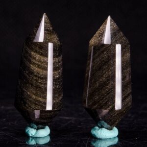 Golden Obsidian Points & Wands Golden Obsidian Points & Wands