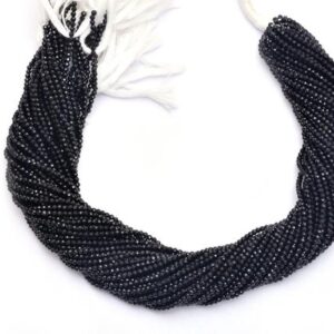 Black Tourmaline Faceted Beads
