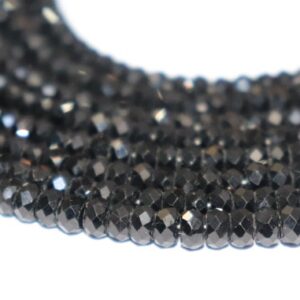 Black Tourmaline Rondelle Beads