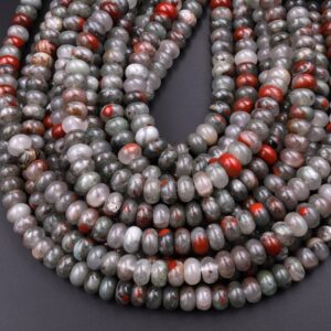 Bloodstone Rondelle Beads