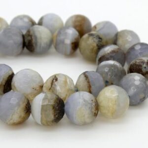 Blue Lace Agate Faceted Beads