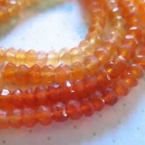 Carnelian Rondelle Beads