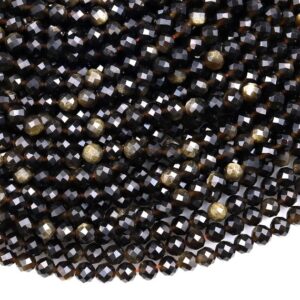 Golden Obsidian Faceted Beads