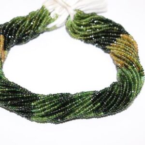 Green Tourmaline Rondelle Beads