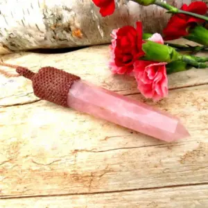 Large Rose Quartz crystal necklace, macrame necklace, macrame jewelry, heart chakra jewelry, pink crystal, mothers day day gift for her Large Rose Quartz crystal necklace, macrame necklace, macrame jewelry, heart chakra jewelry, pink crystal, mothers day day gift for her