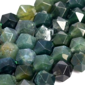 Moss Agate Faceted Beads
