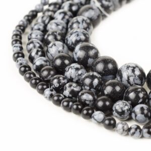 Snowflake Obsidian Beads