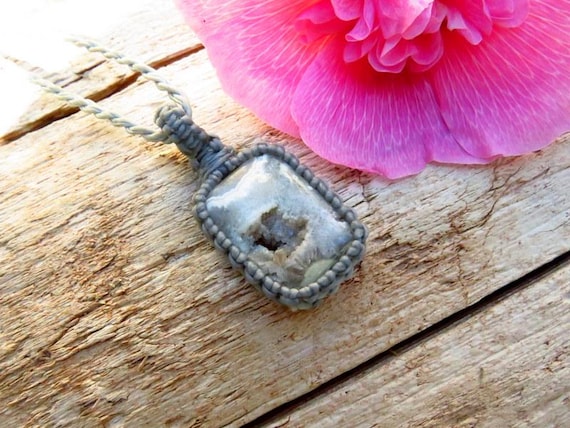 Ocean Jasper Gemstone Healing Necklace, Solar Plexus Healing, Expression Of Love, Druzy Jewelry, Jasper Healing Stone Necklace,