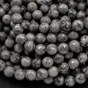 Picture Jasper Faceted Beads