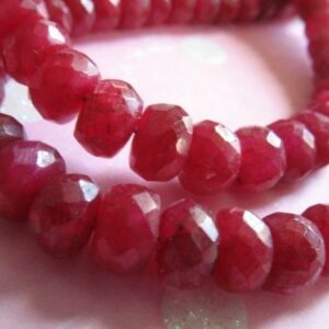 Ruby Faceted Beads