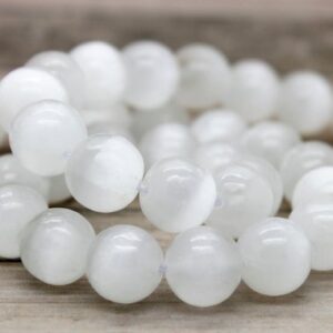 Selenite Round Beads