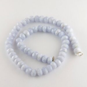 Blue Lace Agate Rondelle Beads
