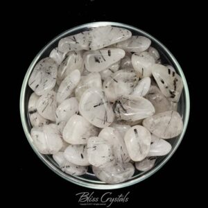 Tumbled Tourmalinated Quartz Stones