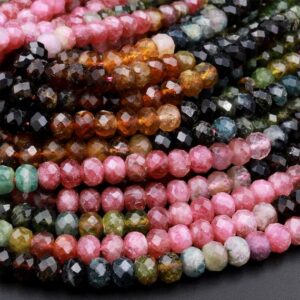 Watermelon Tourmaline Faceted Beads