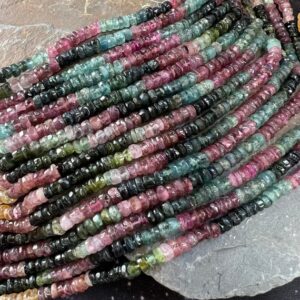 Watermelon Tourmaline Rondelle Beads